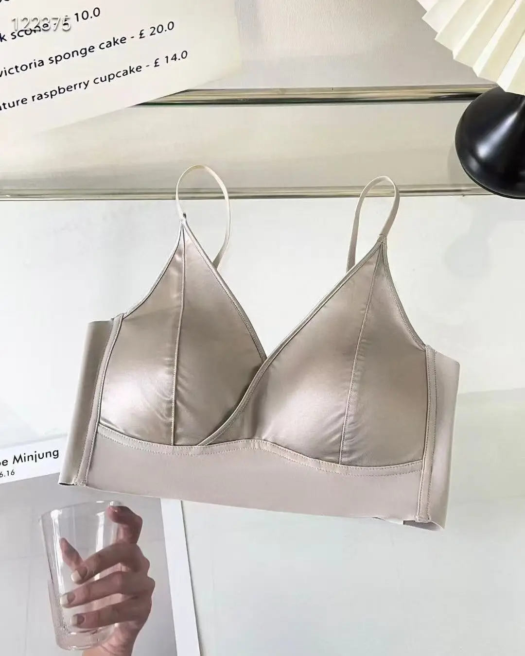 Spring & Summer Glossy Triangle Cup Bra One Piece — feature 4