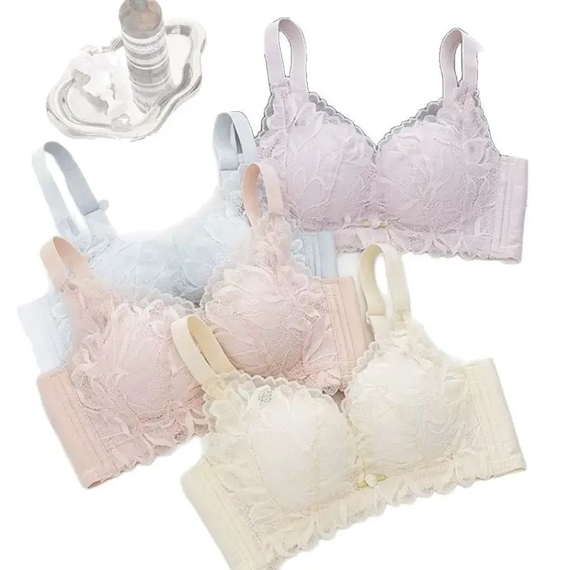 Women's Adjustable Full Cup Bra Pink Lace - Image 8