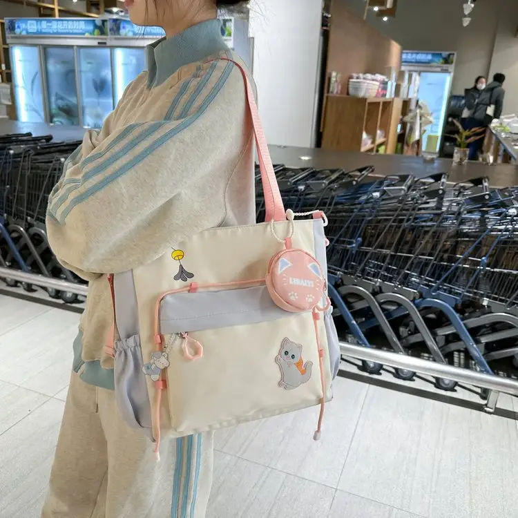 Cute Cat Crossbody Bag for Girls Large Capacity Shoulder Bag