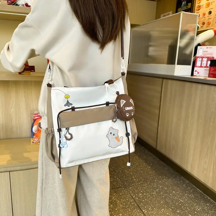 Cute Cat Crossbody Bag for Girls Large Capacity Shoulder Bag