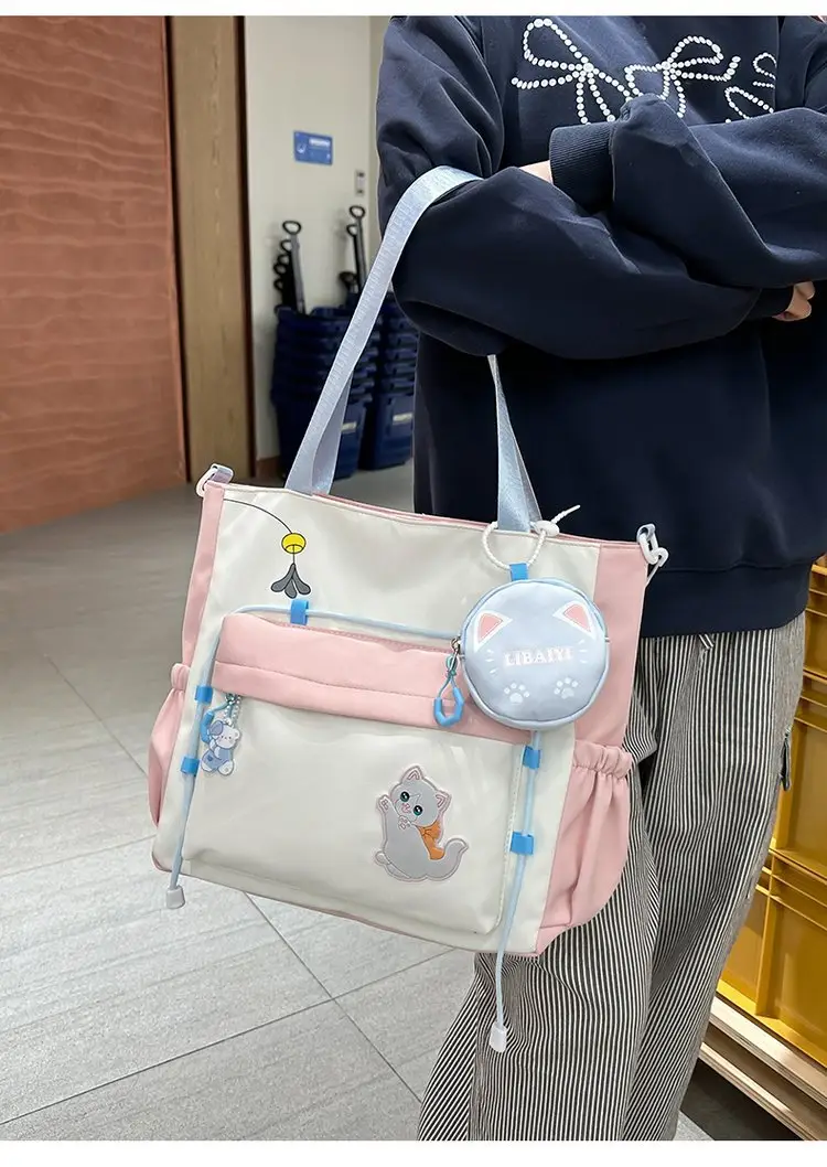 Cute Cat Crossbody Bag for Girls Large Capacity Shoulder Bag — feature 11