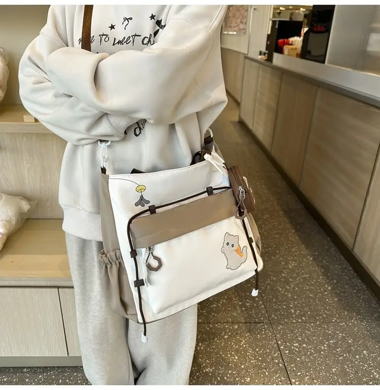 Cute Cat Crossbody Bag for Girls Large Capacity Shoulder Bag — feature 15