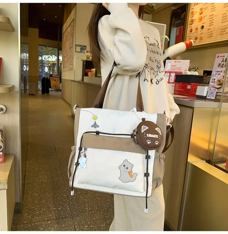 Cute Cat Crossbody Bag for Girls Large Capacity Shoulder Bag — feature 18