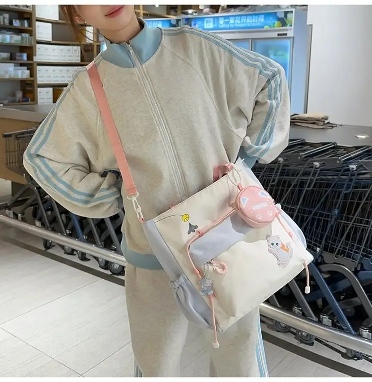 Cute Cat Crossbody Bag for Girls Large Capacity Shoulder Bag — feature 19