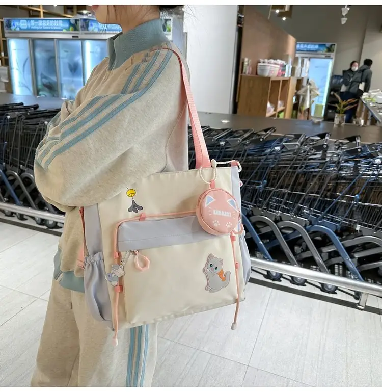Cute Cat Crossbody Bag for Girls Large Capacity Shoulder Bag — feature 21