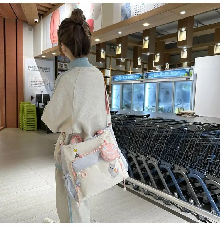 Cute Cat Crossbody Bag for Girls Large Capacity Shoulder Bag — feature 22