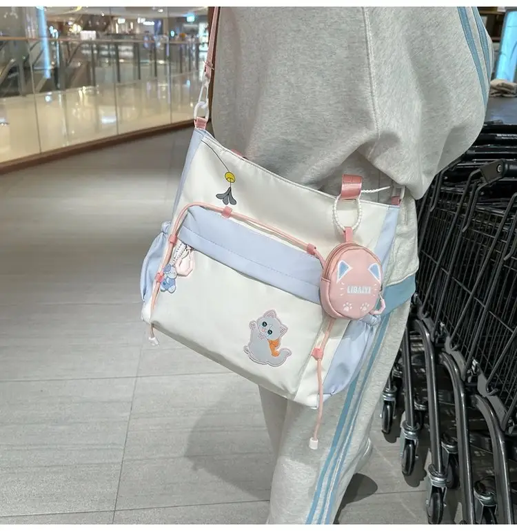 Cute Cat Crossbody Bag for Girls Large Capacity Shoulder Bag — feature 25