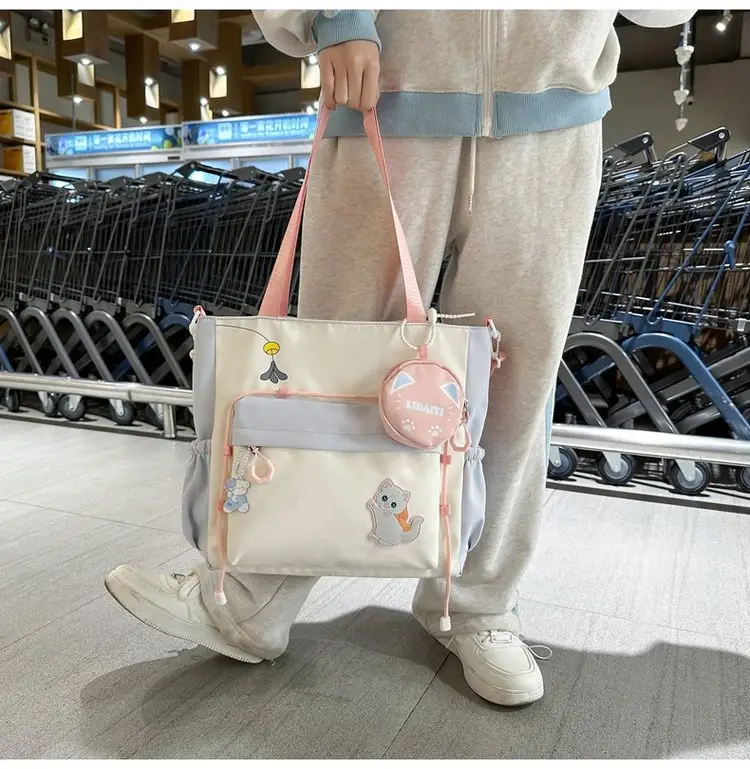 Cute Cat Crossbody Bag for Girls Large Capacity Shoulder Bag — feature 26