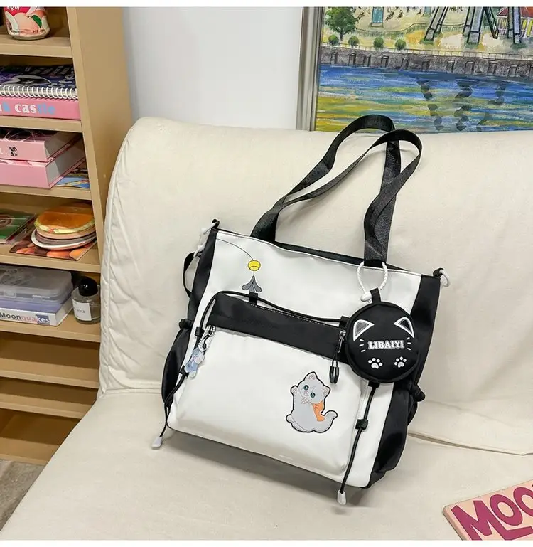 Cute Cat Crossbody Bag for Girls Large Capacity Shoulder Bag — feature 30