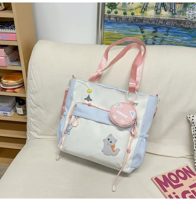 Cute Cat Crossbody Bag for Girls Large Capacity Shoulder Bag — feature 31