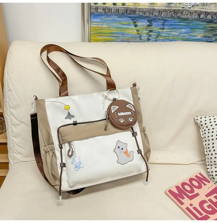 Cute Cat Crossbody Bag for Girls Large Capacity Shoulder Bag — feature 32