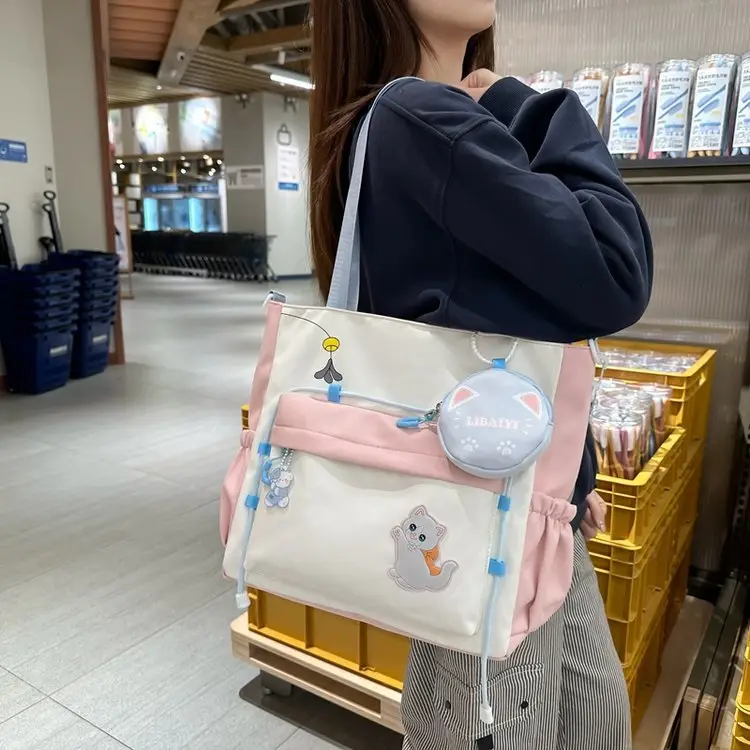 Cute Cat Crossbody Bag for Girls Large Capacity Shoulder Bag — feature 45