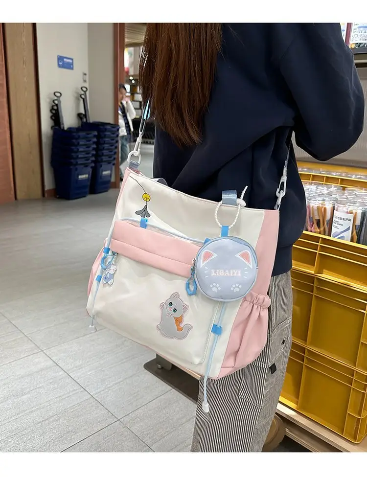 Cute Cat Crossbody Bag for Girls Large Capacity Shoulder Bag — feature 7