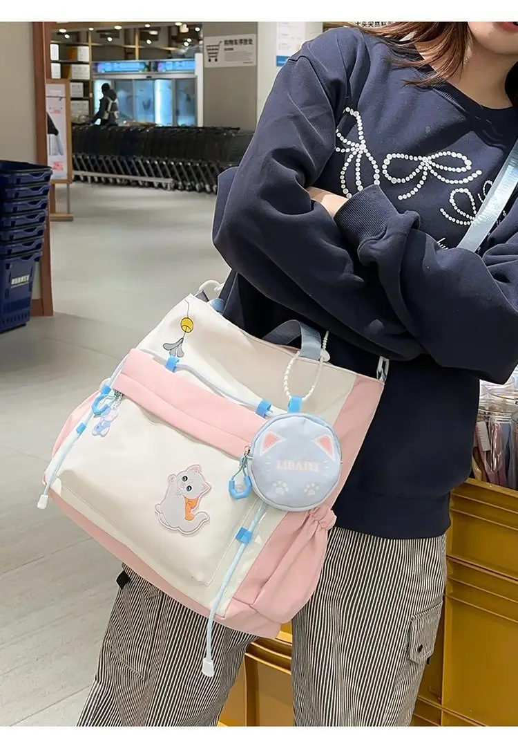 Cute Cat Crossbody Bag for Girls Large Capacity Shoulder Bag — feature 9