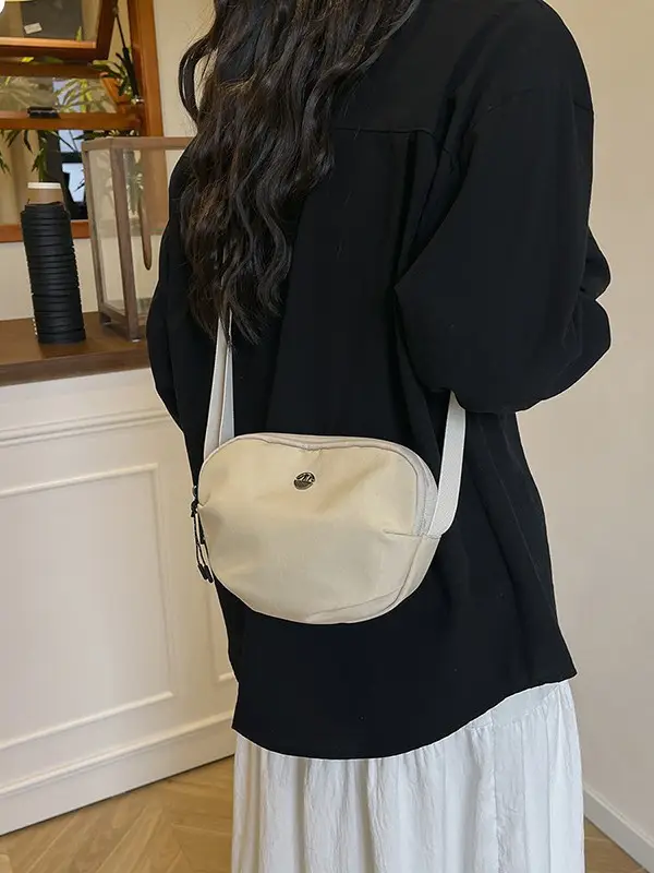Yellow Nylon Crossbody Bag for Women