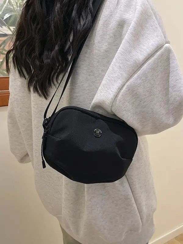 Yellow Nylon Crossbody Bag for Women