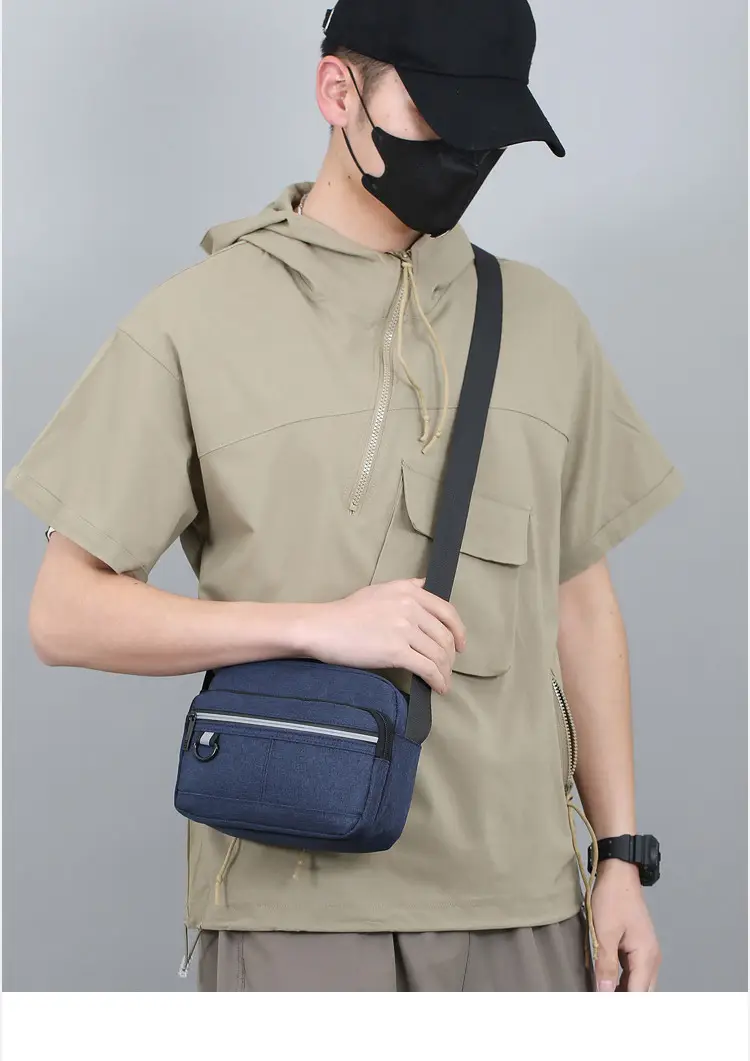 Men's Blue Nylon Shoulder Messenger Bag Set — feature 13