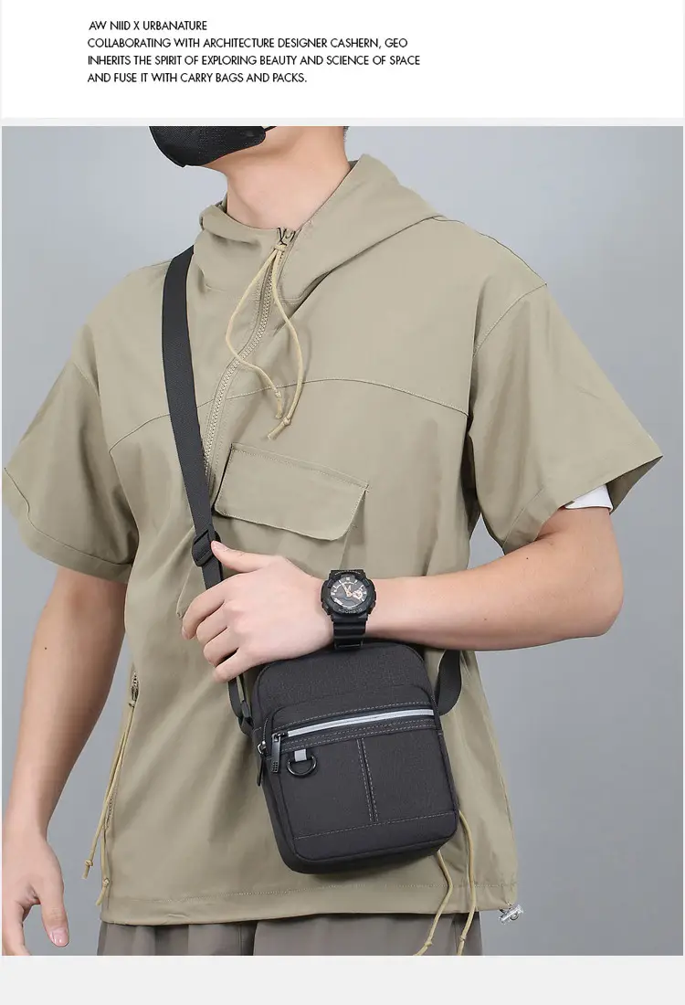 Men's Blue Nylon Shoulder Messenger Bag Set — feature 14
