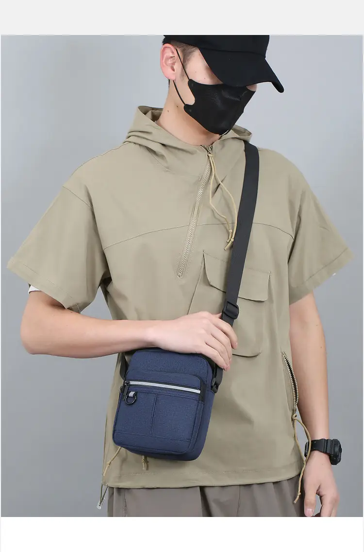 Men's Blue Nylon Shoulder Messenger Bag Set — feature 15