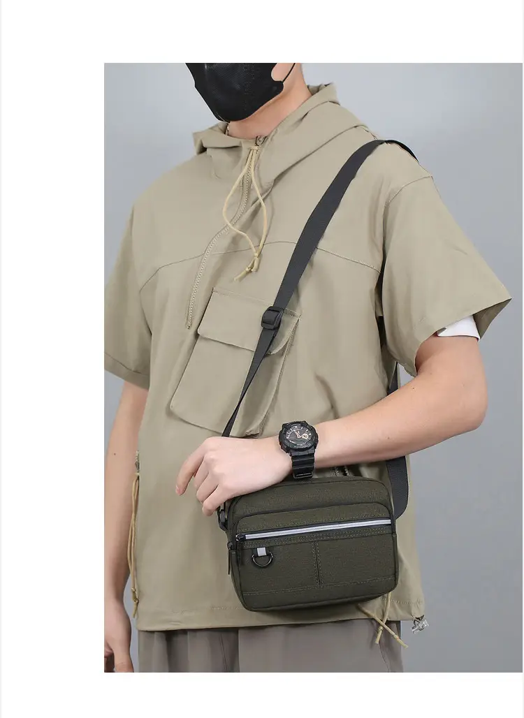 Men's Blue Nylon Shoulder Messenger Bag Set — feature 16