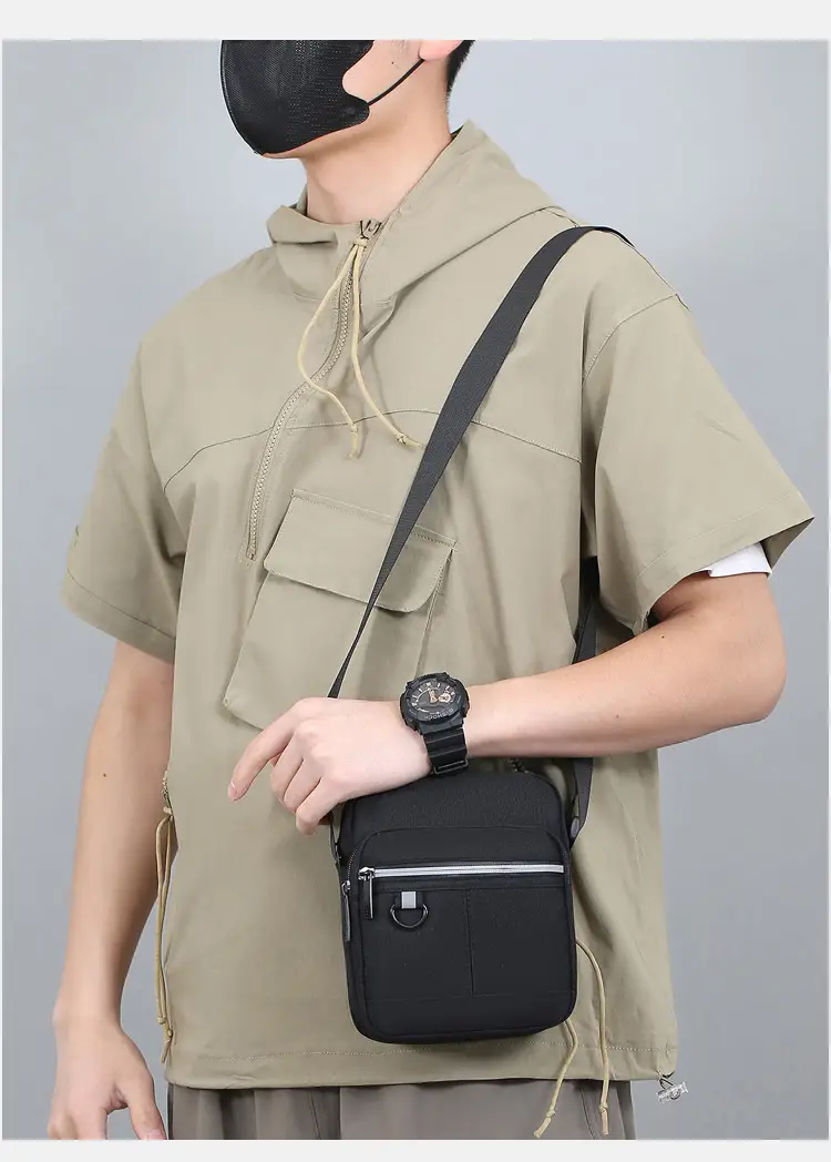 Men's Blue Nylon Shoulder Messenger Bag Set — feature 21