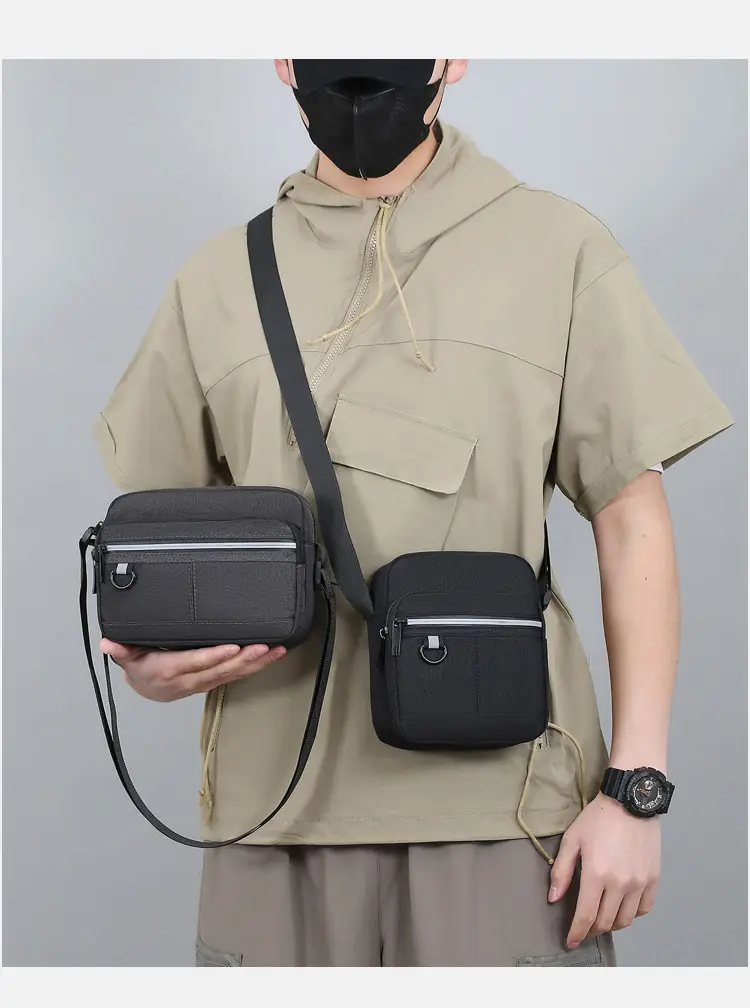 Men's Blue Nylon Shoulder Messenger Bag Set — feature 23