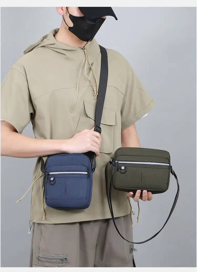 Men's Blue Nylon Shoulder Messenger Bag Set — feature 24