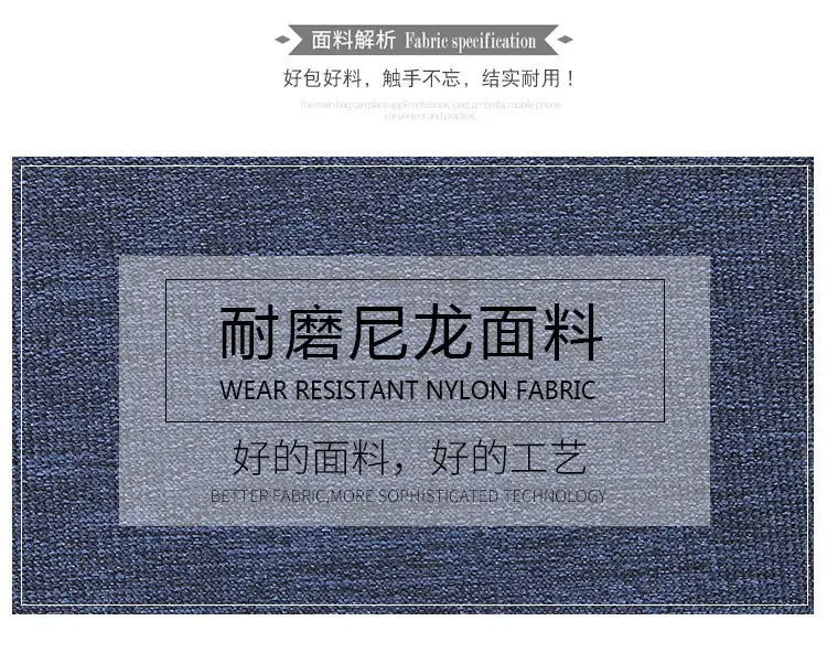 Men's Blue Nylon Shoulder Messenger Bag Set — feature 7