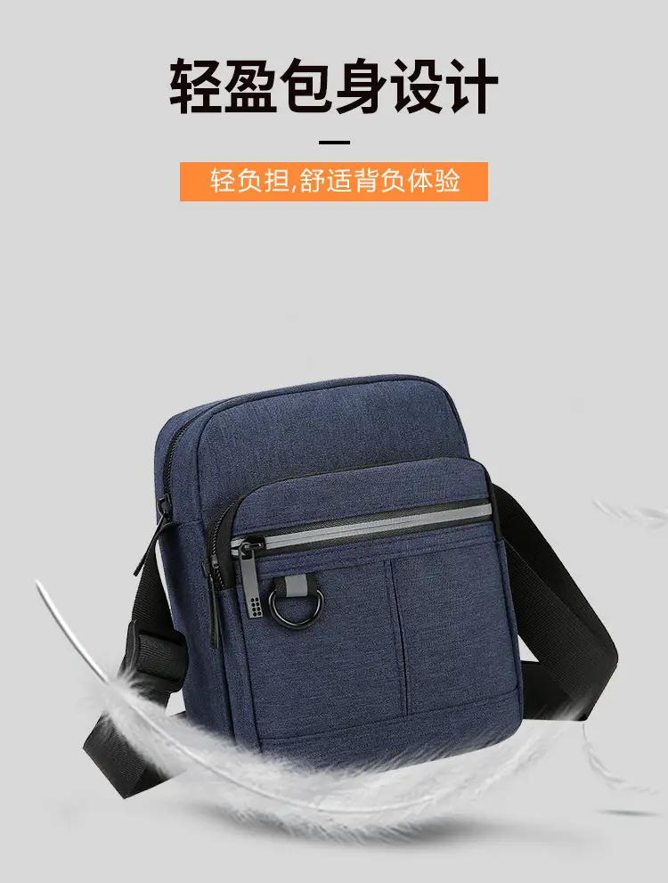 Men's Blue Nylon Shoulder Messenger Bag Set — feature 8