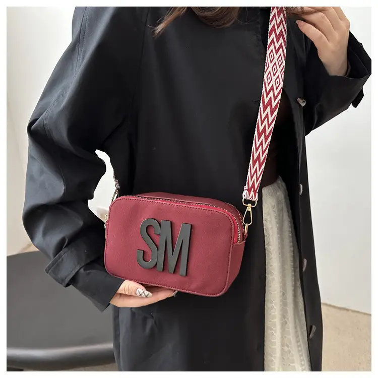 Women's Maroon Crossbody Bag with Zigzag Strap — feature 17