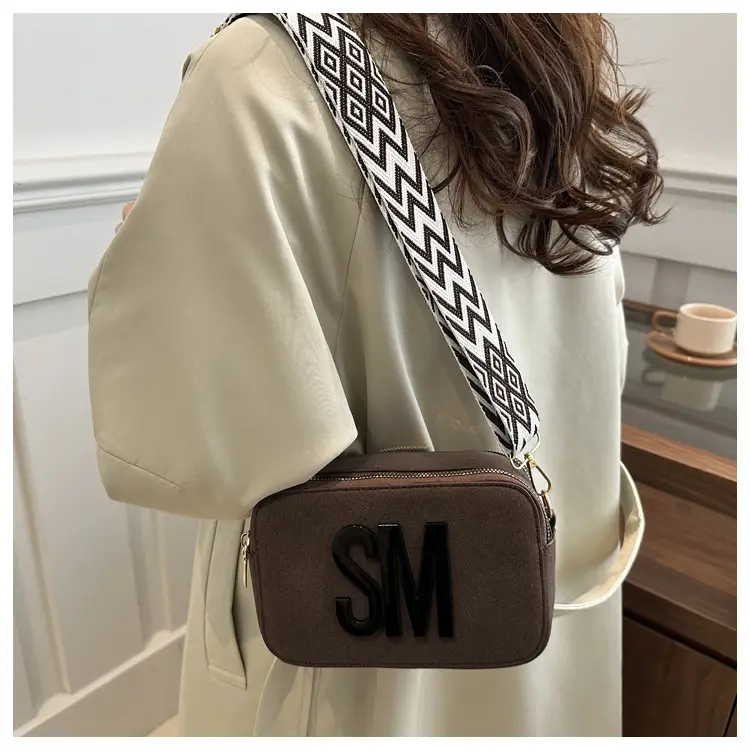 Women's Maroon Crossbody Bag with Zigzag Strap — feature 26