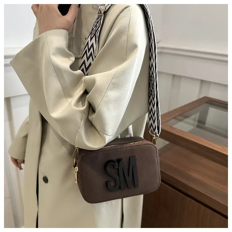 Women's Maroon Crossbody Bag with Zigzag Strap — feature 27