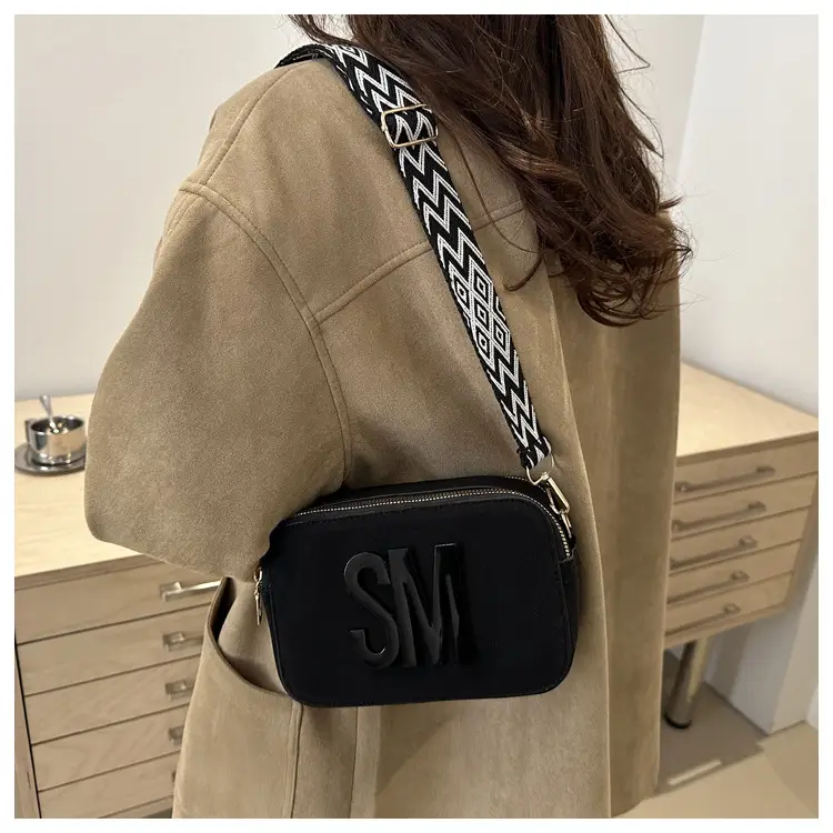 Women's Maroon Crossbody Bag with Zigzag Strap — feature 31
