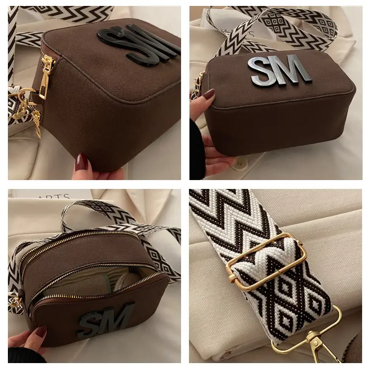 Women's Maroon Crossbody Bag with Zigzag Strap — feature 9
