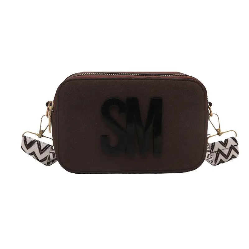 Women's Maroon Crossbody Bag with Zigzag Strap - Image 4