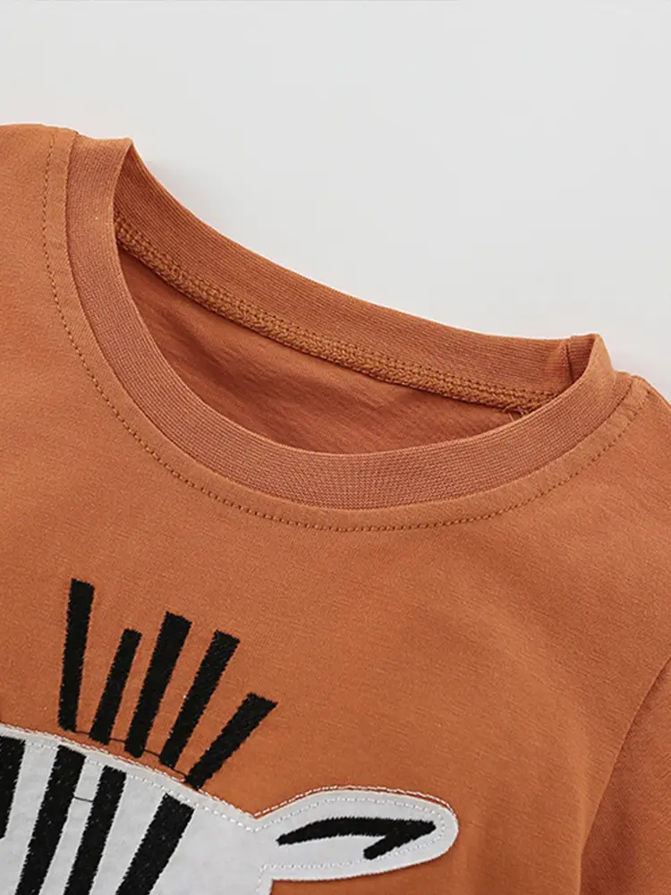 Malwee Boys Orange Zebra Print T-Shirt - Image 3