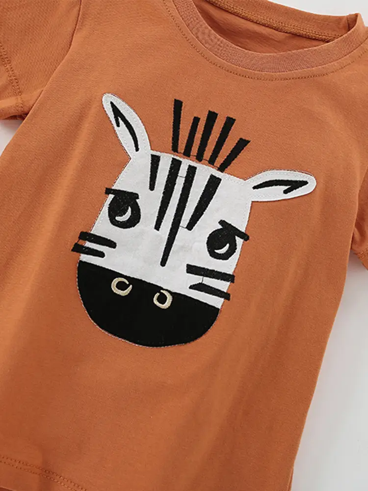 Malwee Boys Orange Zebra Print T-Shirt - Image 4