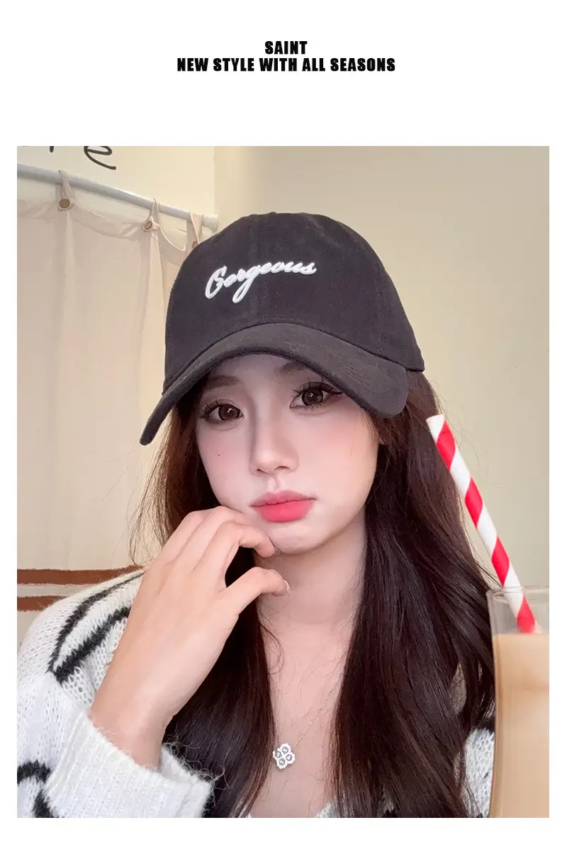 Women's Pink Embroidered Baseball Cap Serious — feature 2