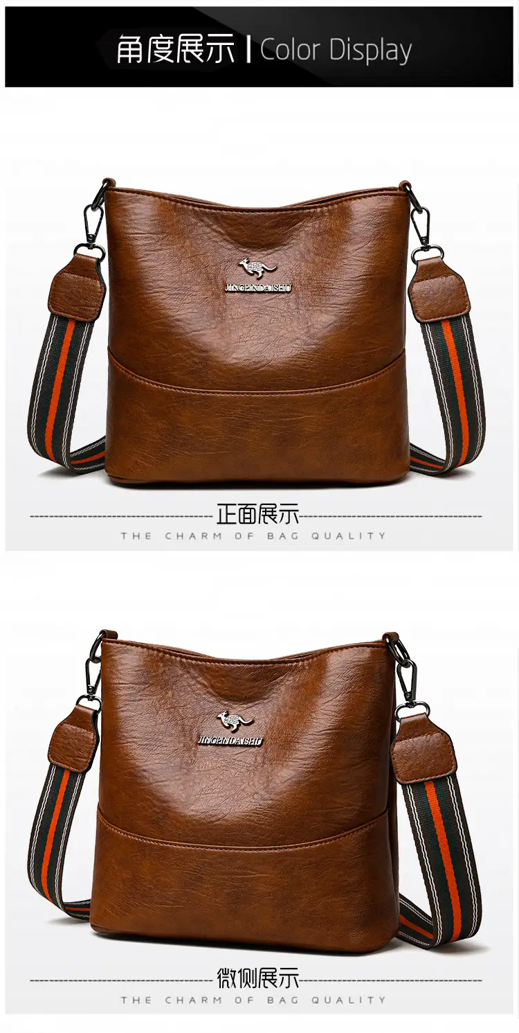 Black Leather Crossbody Bag with Logo Print — feature 13