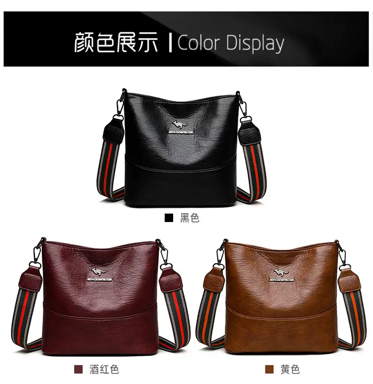 Black Leather Crossbody Bag with Logo Print — feature 5