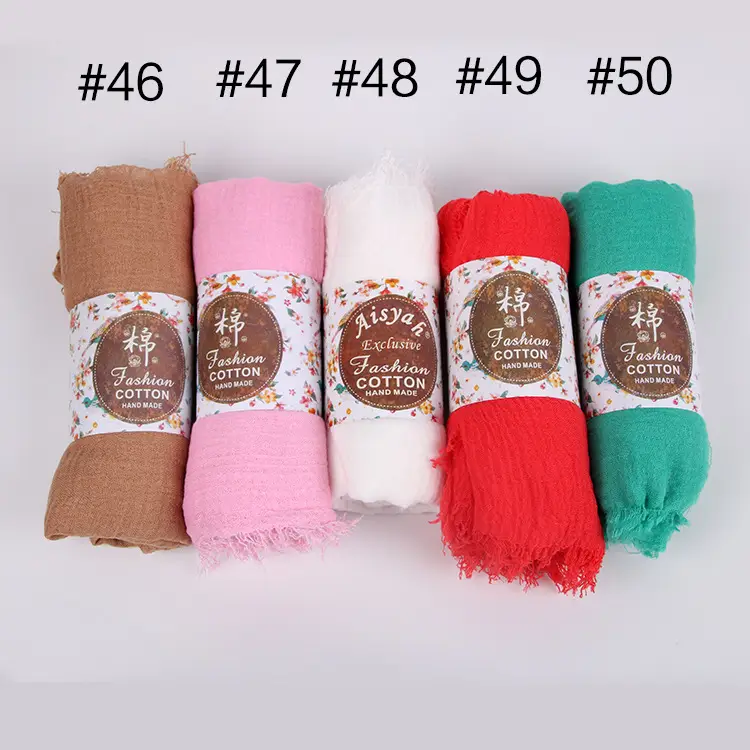 New Muslim Pleated Rayon Scarf with Hairy Edge Women's Turban — feature 10
