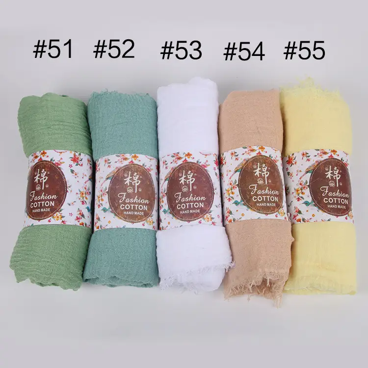 New Muslim Pleated Rayon Scarf with Hairy Edge Women's Turban — feature 11