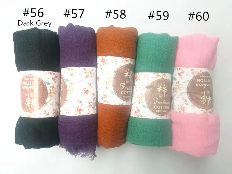 New Muslim Pleated Rayon Scarf with Hairy Edge Women's Turban — feature 12
