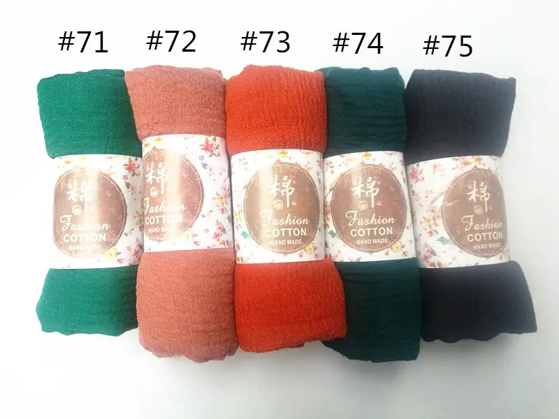 New Muslim Pleated Rayon Scarf with Hairy Edge Women's Turban — feature 15