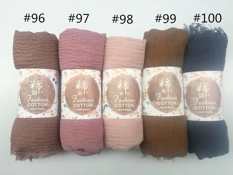 New Muslim Pleated Rayon Scarf with Hairy Edge Women's Turban — feature 20