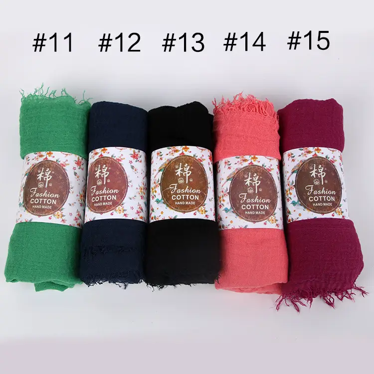 New Muslim Pleated Rayon Scarf with Hairy Edge Women's Turban — feature 3