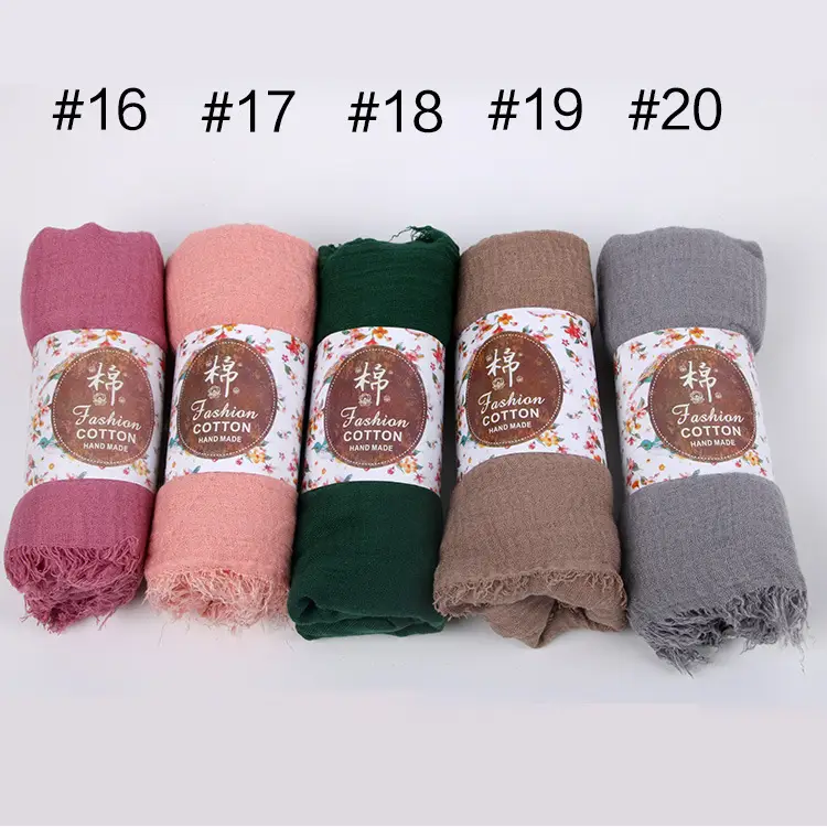 New Muslim Pleated Rayon Scarf with Hairy Edge Women's Turban — feature 4