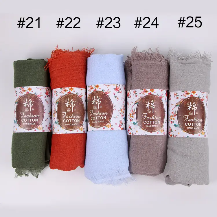New Muslim Pleated Rayon Scarf with Hairy Edge Women's Turban — feature 5