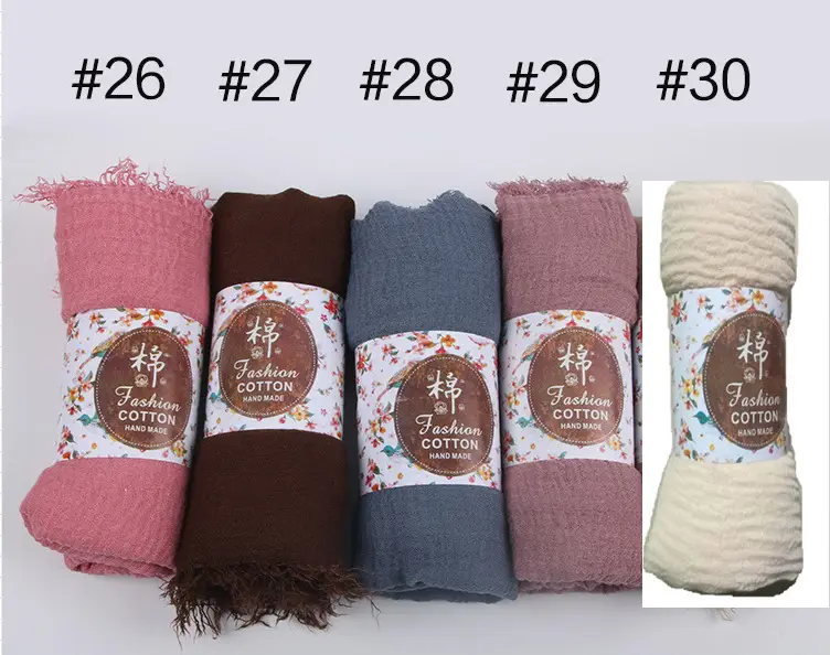 New Muslim Pleated Rayon Scarf with Hairy Edge Women's Turban — feature 6