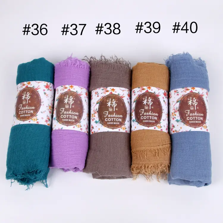 New Muslim Pleated Rayon Scarf with Hairy Edge Women's Turban — feature 8